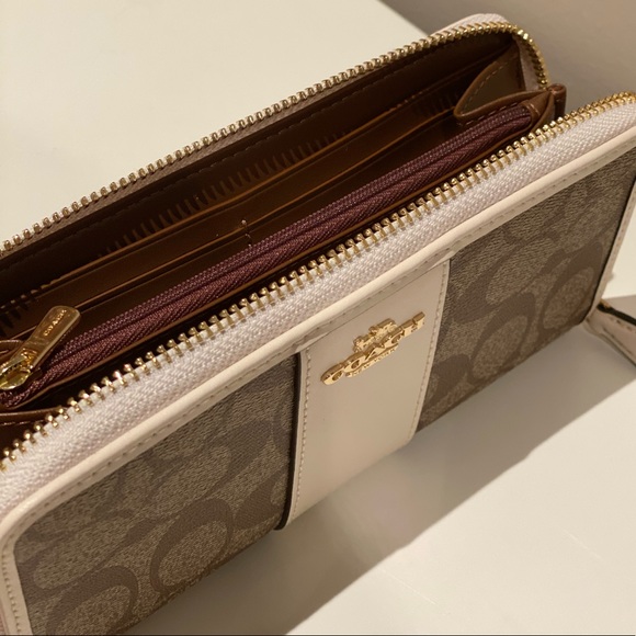 Accordion Zip Wallet Colorblock Signature Canvas - Picture 2 of 3